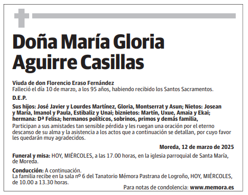 Doña María Gloria Aguirre Casillas