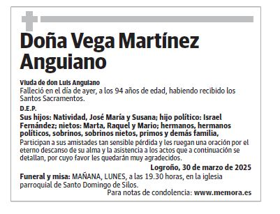 Doña Vega Martínez Anguiano
