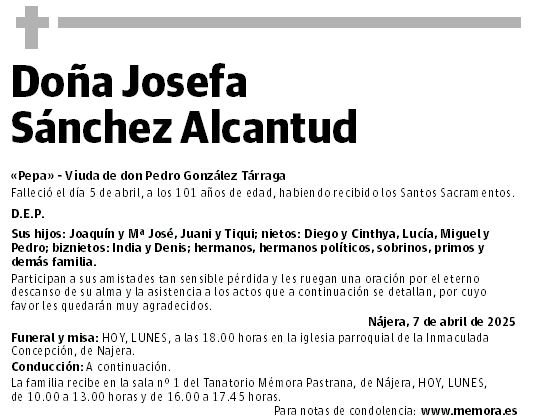 Doña Josefa Sánchez Alcantud