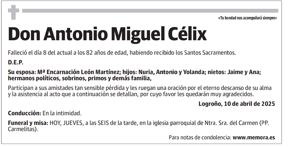 Don Antonio Miguel Célix