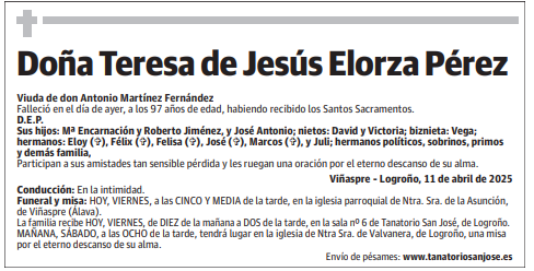 Doña Teresa de Jesús Elorza Pérez
