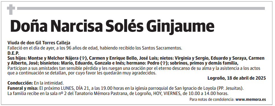 Doña Narcisa Solés Ginjaume
