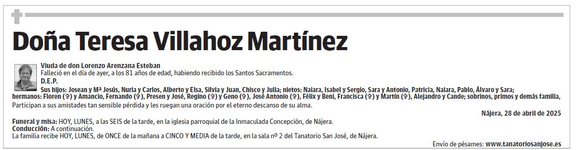 Doña Teresa Villahoz Martínez