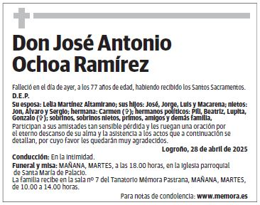 Don José Antonio Ochoa Ramírez