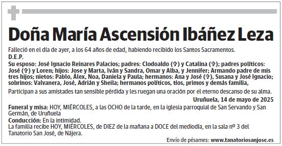 Doña María Ascensión Ibáñez Leza