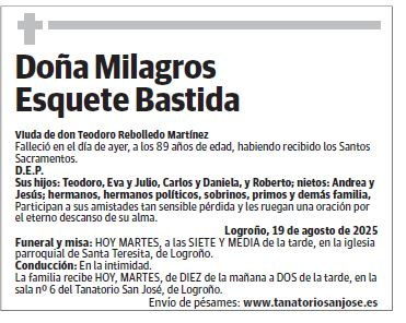 Doña Milagros Esquete Bastida