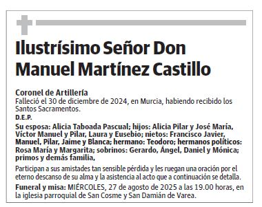 Ilustrísimo Señor Don Manuel Martínez Castillo