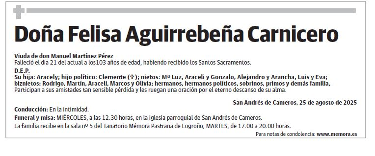 Doña Felisa Aguirrebeña Carnicero