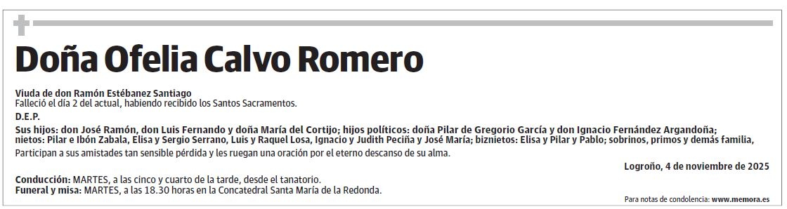 Doña Ofelia Calvo Romero