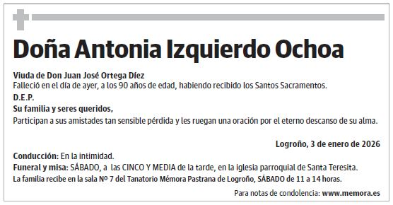 Doña Antonia Izquierdo Ochoa
