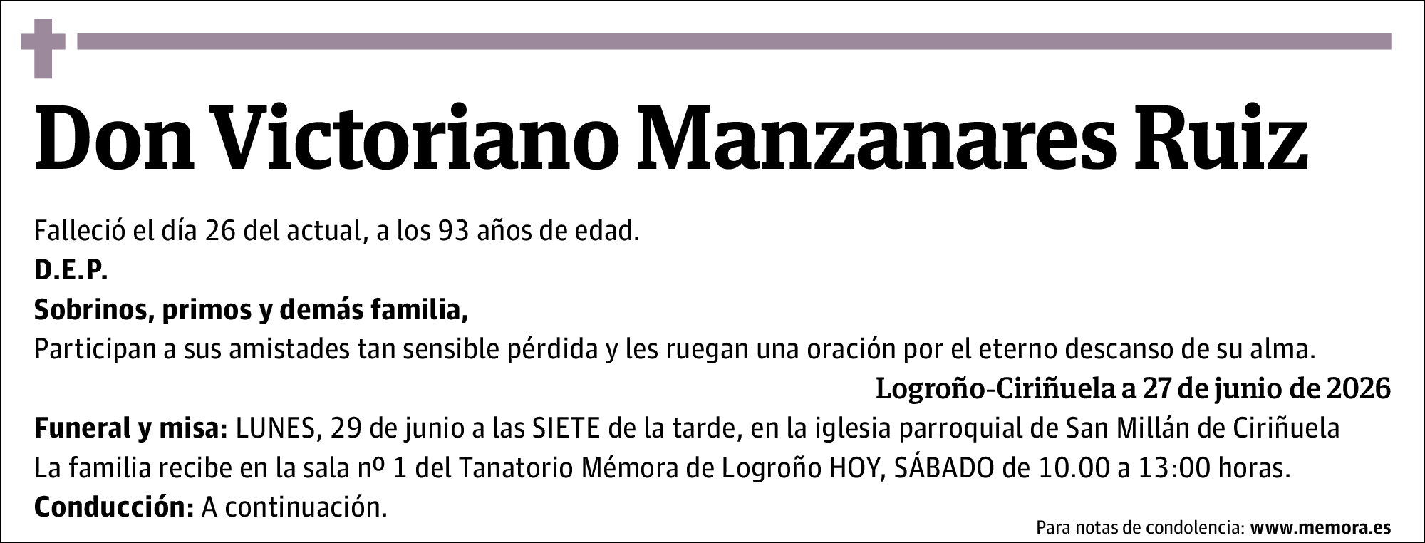 Victoriano Manzanares Ruiz