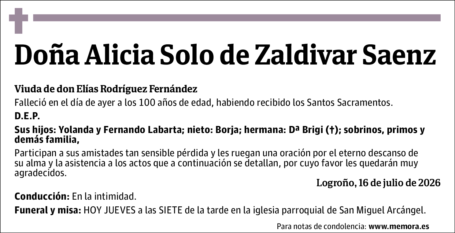 Alicia Solo de Zaldivar Saenz
