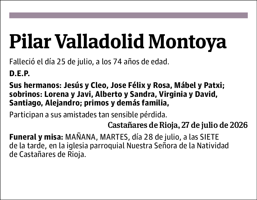 Pilar Valladolid Montoya
