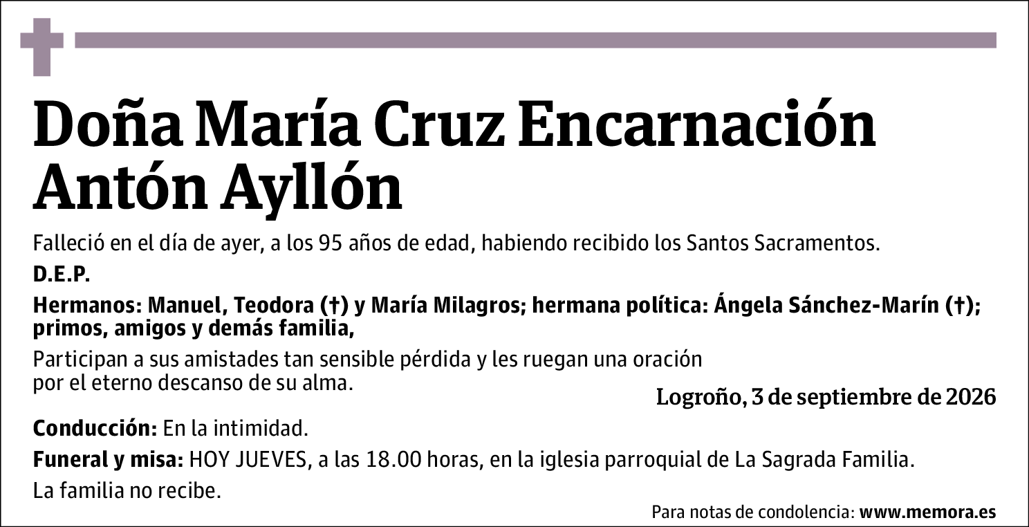 María Cruz Encarnación Antón Ayllón