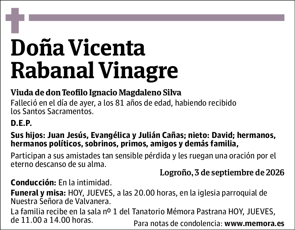 Vicenta Rabanal Vinagre