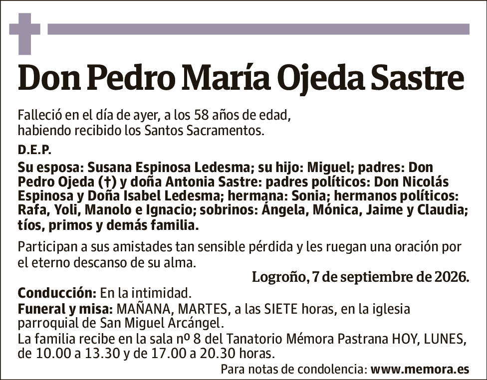Pedro María Ojeda Sastre