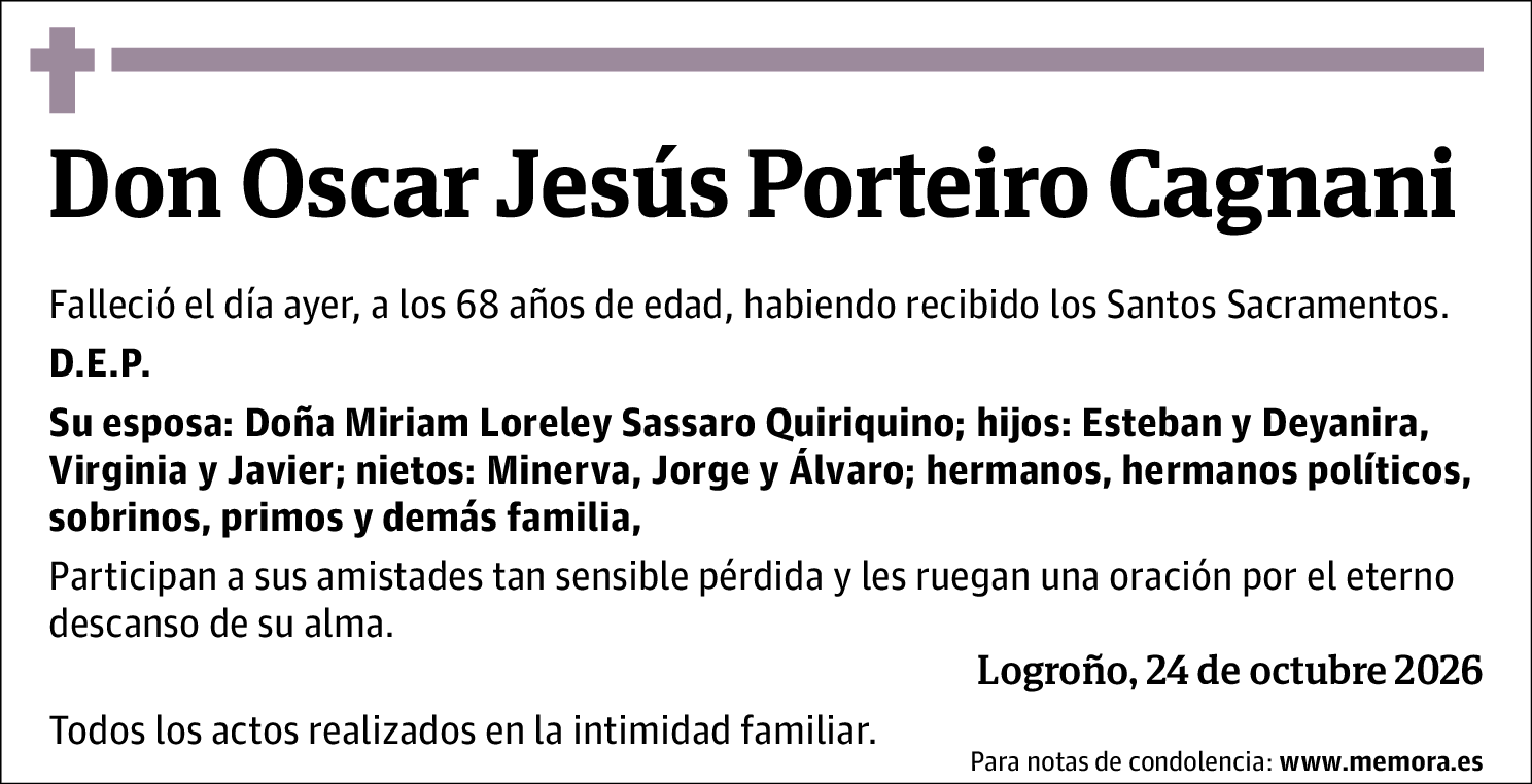 Oscar Jesús Porteiro Cagnani