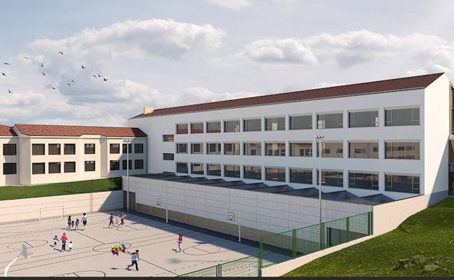 Ilustración del nuevo edificio que se elevará en el entorno del colegio de Villamediana./GOB. RIOJA