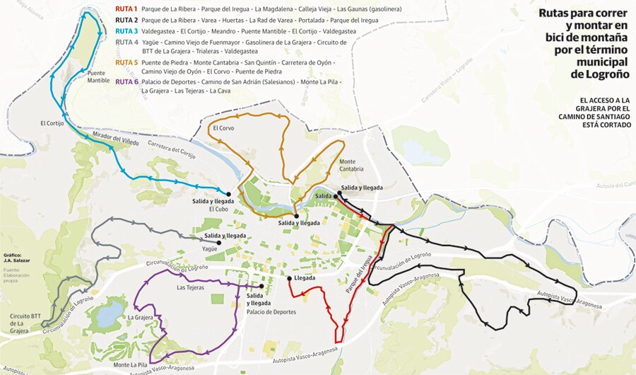 mapa carreteras logroño Los deportistas buscan la libertad en el mapa de su municipio | La 